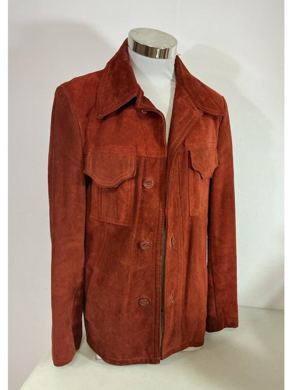 Vintage Sears Western Suede Jacket Hippie Cowboy Coat Mens Medium